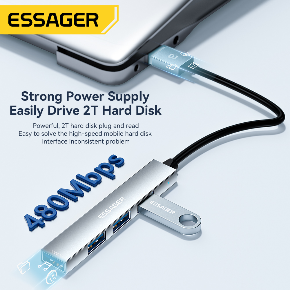 Essager 4 in 1 USB C Cable Hub - Multi Port Usb Hub recension och pris