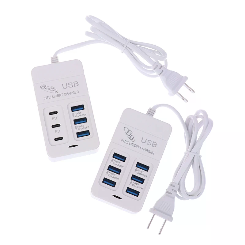 1PC US Plug 6Ports Multiport U - Multi Port Usb Hub recension och pris