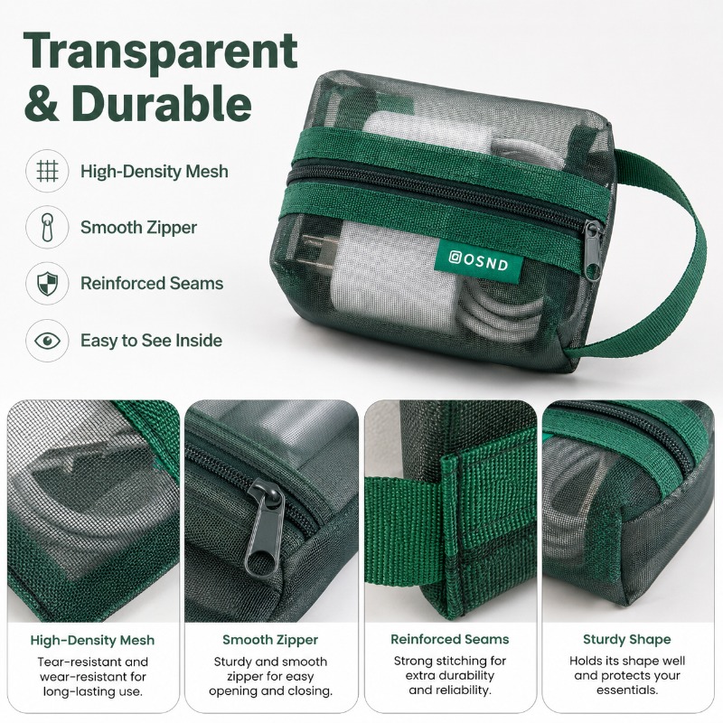 6PCS Mesh Tech Organizer Pouch - Office Tech Backpack recension och pris