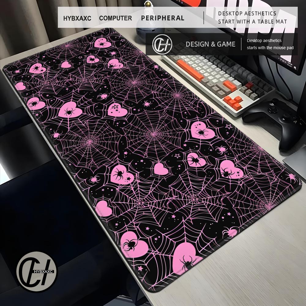 90x40 White or Pink Spiderweb  - Office Desk Tech Accessories recension och pris
