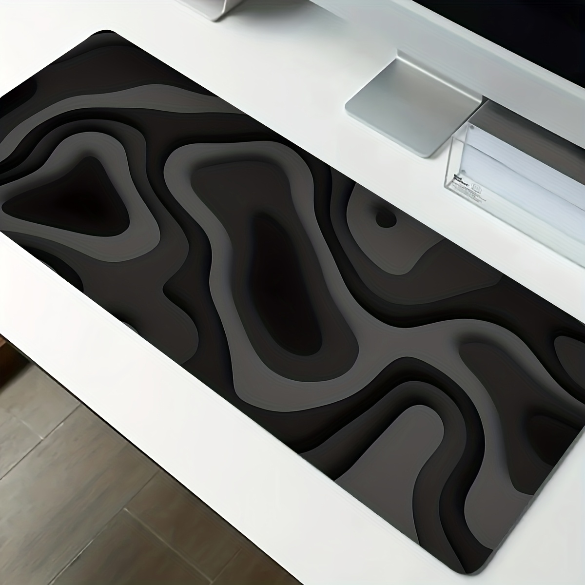 Black Gray Swirl Design Large  - Office Desk Tech Accessories recension och pris