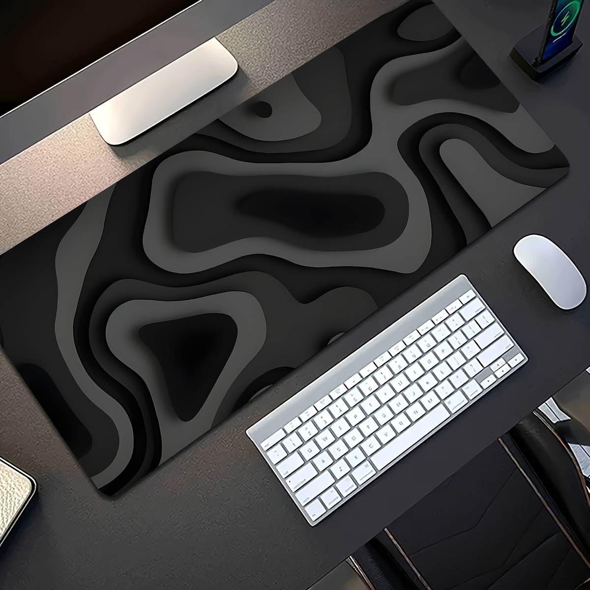 Black Gray Swirl Design Large  - Office Desk Tech Accessories recension och pris