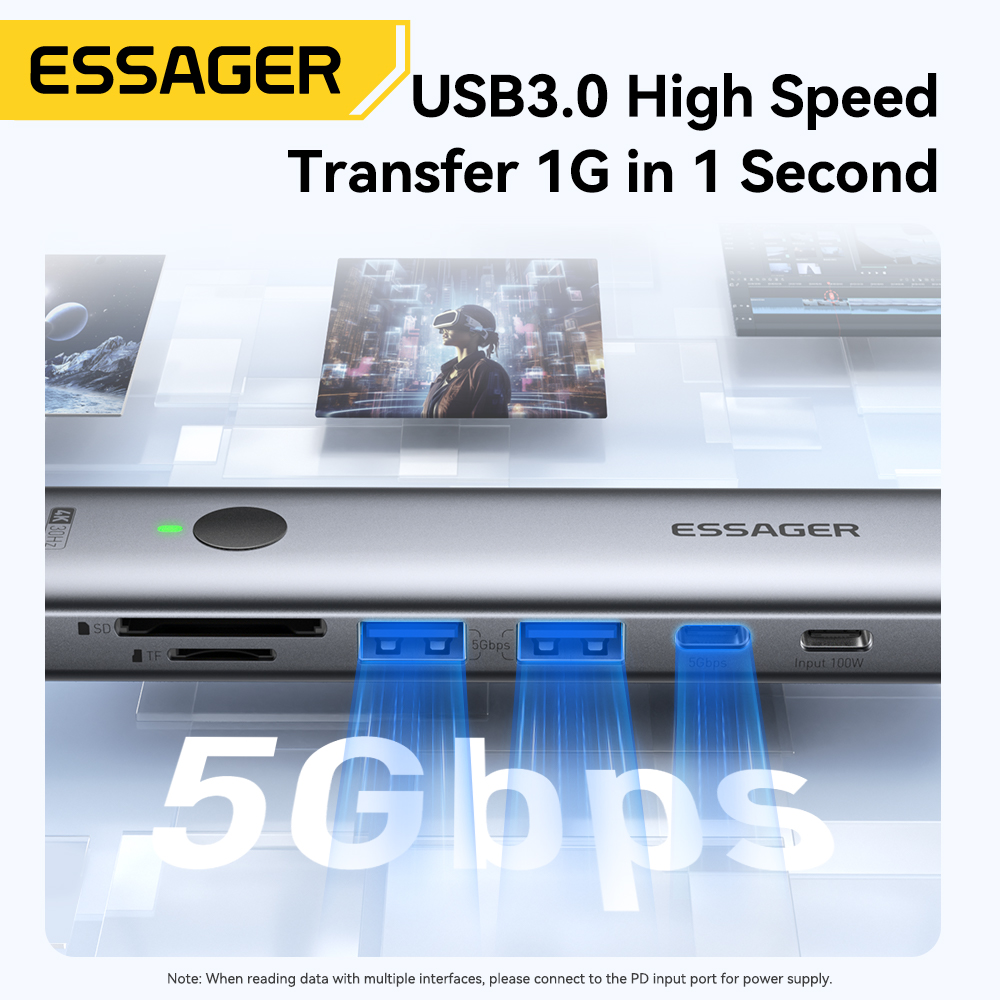 Essager USB C HUB 4K 7-in-1 Ty - Multi Port Usb Hub recension och pris